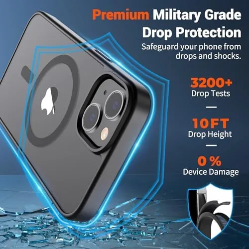 The cased phone locking onto a magnetic car mount