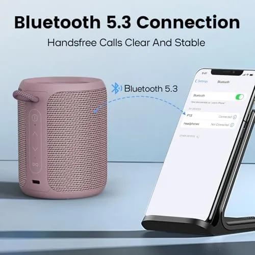 The Bluetooth Speaker Wireless,IP67 Waterproof & Dustproof Portable Speaker with Lights,15W in real use