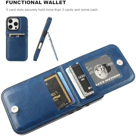 The KIHUWEY for iPhone 16 Pro Wallet Case Card Holder Kickstand in real use