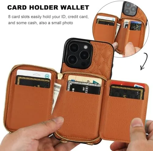 The Bocasal Crossbody Wallet Case Card Holder for iPhone 16 Pro in real use