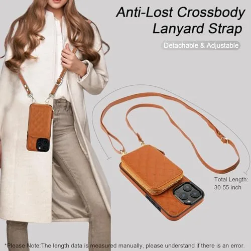 Another view of the Bocasal Crossbody Wallet Case Card Holder for iPhone 16 Pro