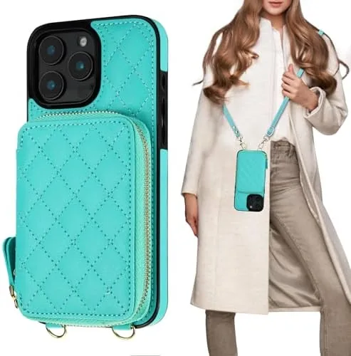 Bocasal Crossbody Wallet Case Card Holder for iPhone 16 Pro Max Mint Green | Review: Tested and Rated