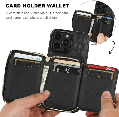 The Bocasal Crossbody Wallet Case Card Holder for iPhone 16 Pro in real use
