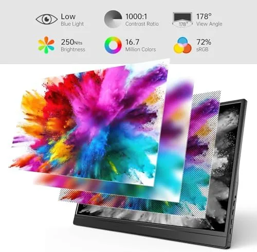 Close look at the Yxk Portable Monitor 15.6 Inch 1080P 60Hz IPS HDR Ultra-Slim build quality