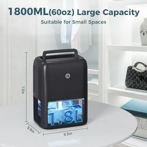 The BREEZOME 60 OZ Dehumidifier for Home, Dual Semiconductor Quiet Dehumidifier in real use