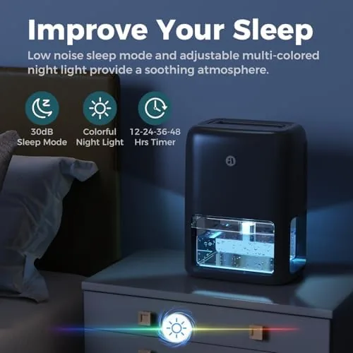 Another view of the BREEZOME 60 OZ Dehumidifier for Home, Dual Semiconductor Quiet Dehumidifier