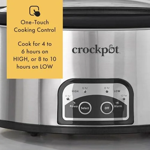 A pulled pork meal being served from the slow cooker insert
