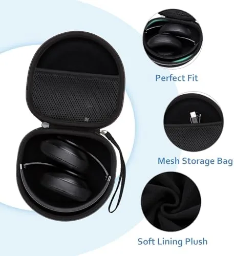 Another view of the Headphone Case for JLab/Beats/TOZO/JBL/BERIBES/Picun Etc Headphones, Black | for JLab