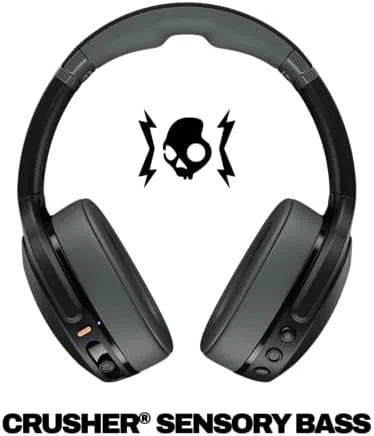 Close look at the Skullcandy Crusher Evo Wireless Multi-Sensory Bass Headphones - Asphalt | build quality