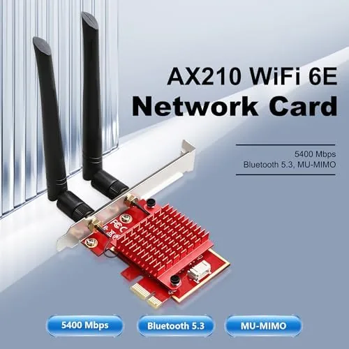 Close look at the WiFi 6E PCIe Card, Intel AX210 Chip, 5400Mbps Tri-Band build quality