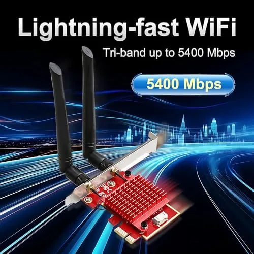 The WiFi 6E PCIe Card, Intel AX210 Chip, 5400Mbps Tri-Band in real use