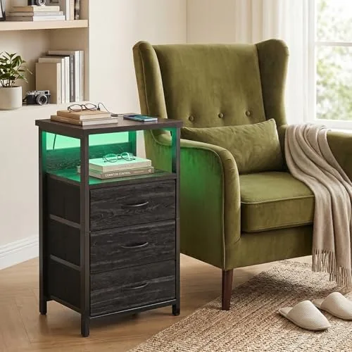 Testing the Fixwal Night Stand with 3 Fabric Drawers, Nightstand with Charging over two weeks
