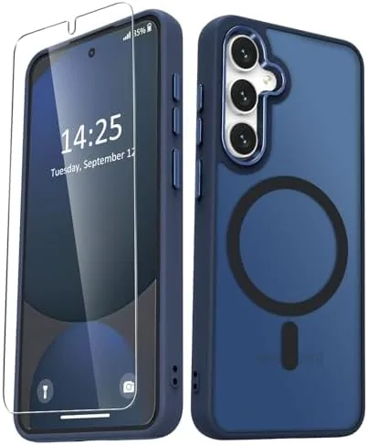 YENAPOON for Samsung Galaxy S24 FE Case, Matte Magnetic Case, Navy Blue | Fit Review: Tested and Rated
