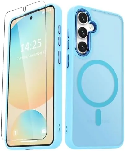 YENAPOON for Samsung Galaxy S24 FE Case, Matte Magnetic Case, Light Blue | Fit Review: Tested and Rated