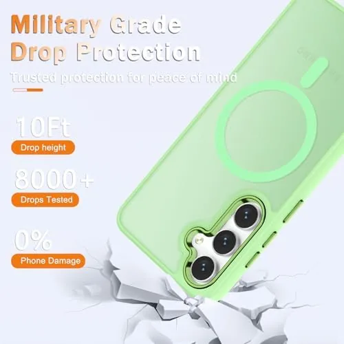 Close look at the YENAPOON for Samsung Galaxy S24 FE Case, Matte Magnetic Case build quality