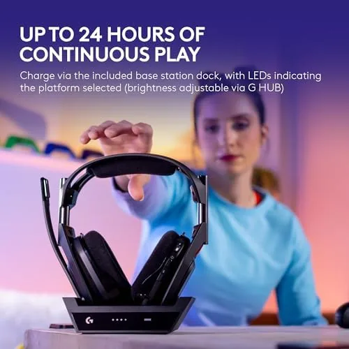 Another view of the Logitech G Astro A50 Multi-Platform Wireless Gaming Headset - Black