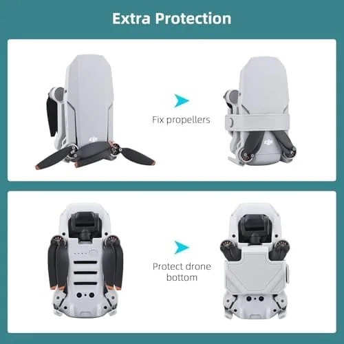 The guarded drone hovering near a doorframe without touching it