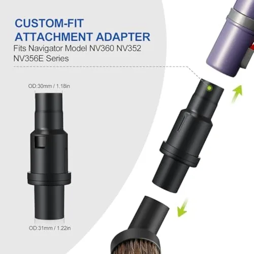 Close up of the adapter connecting a nozzle to the Shark wand