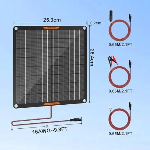 The 10Watt 12V Solar Car Battery Trickle Charger & Maintainer | compared in context