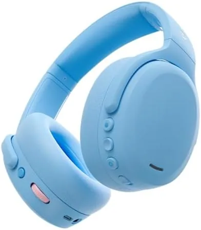 Skullcandy Crusher ANC 2 headphones in Preppy Blue on a desk