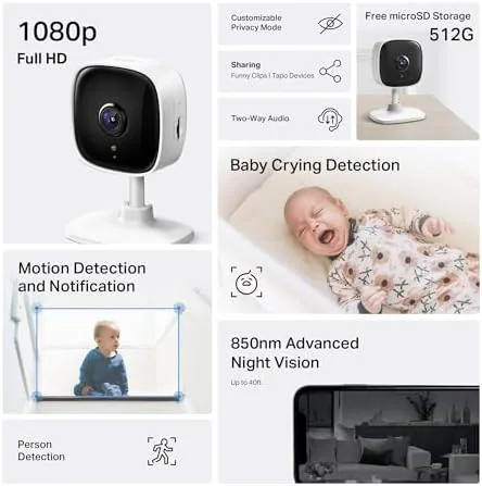 Close look at the Tapo 1080P Indoor Security Camera, Baby Monitor, Dog Camera, C100(4-Pack) build quality