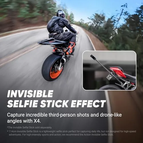 Detail shot of the Insta360 X4 Standard Bundle - Waterproof 8K 360 Action Camera features