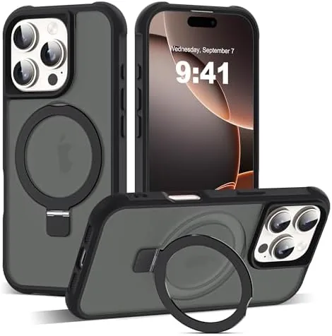 Overview of the SKYLMW Compatible with iPhone 16 Pro Case with Stand,Black |