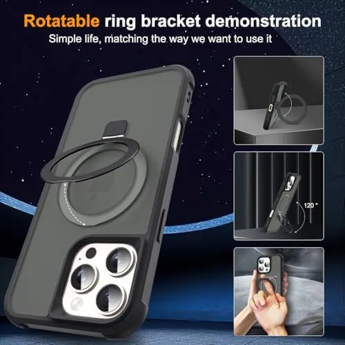 Close look at the SKYLMW Compatible with iPhone 16 Pro Case with Stand,Black | build quality