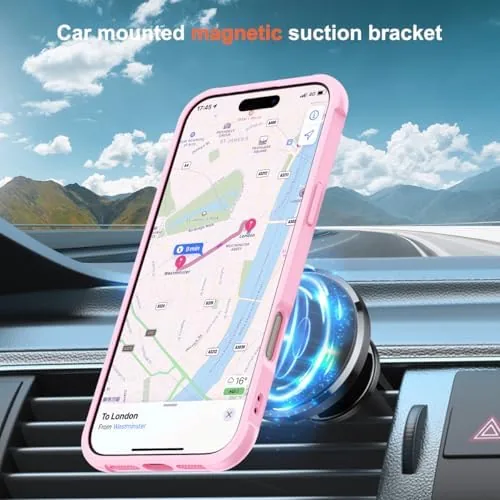 The SKYLMW Compatible with iPhone 16 Pro Case with Stand,Pink | in real use