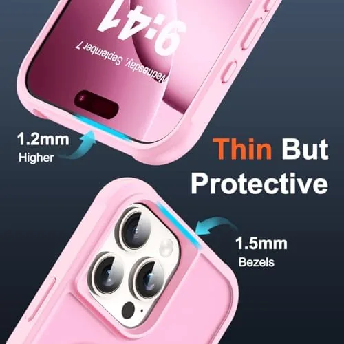 The SKYLMW Compatible with iPhone 16 Pro Case with Stand,Pink | compared in context