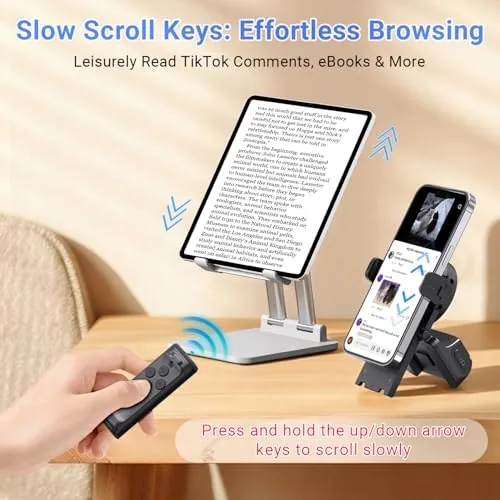 Another view of the MILOUZ Remote Control Scrolling for Tiktok with Phone Stand,Page Turner