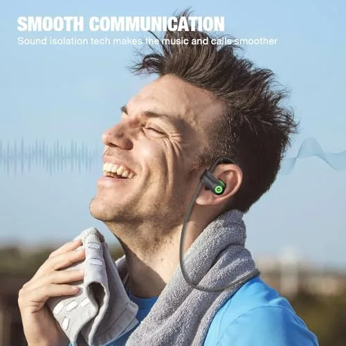 Close look at the Boean Wireless Headphones Workout Headphones Bluetooth 5.3 with IPX7 Rating build quality