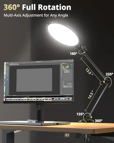 The UBeesize 10" Key Light for Streaming, Desk Ring Light with in real use