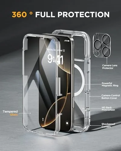 Close look at the miracase Magnetic for iPhone 16 Pro Case Full-Body Phone with build quality