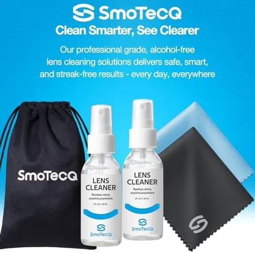 Testing the SmoTecQ Glasses Cleaner Kit , Alcohol-Free, Plant-Based Spray + Ultra-Soft over two weeks