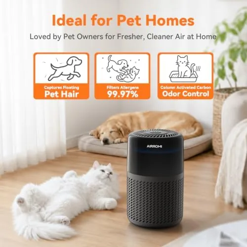 Close look at the AIRROMI HEPA Air Purifier for Bedroom&Home,Pet Air Purifier for Home build quality
