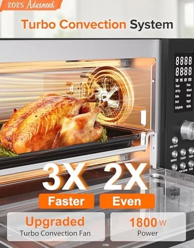 Close look at the Nuwave Bravo Pro Smart Air Fryer Toaster Oven Countertop Combo build quality