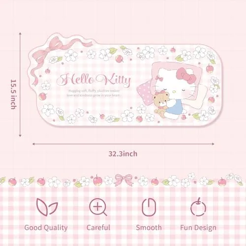 Close look at the Kuitmor Kawaii Anime Mouse Pad,Non-Slip Waterproof Desk Mat for Keyboard,Durable build quality