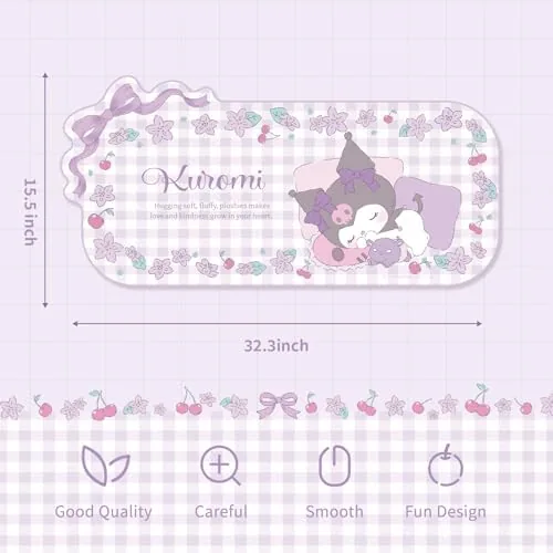 Close look at the Kuitmor Kawaii Anime Mouse Pad,Non-Slip Waterproof Desk Mat for Keyboard,Durable build quality