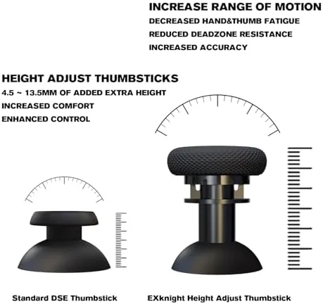The EXknight sticks installed on a DualSense Edge controller
