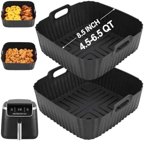 BYKITCHEN 8.5in Square Reusable Silicone Air Fryer Liners for 4.5 to 6.5QT | 2pcs Review: Tested and Rated