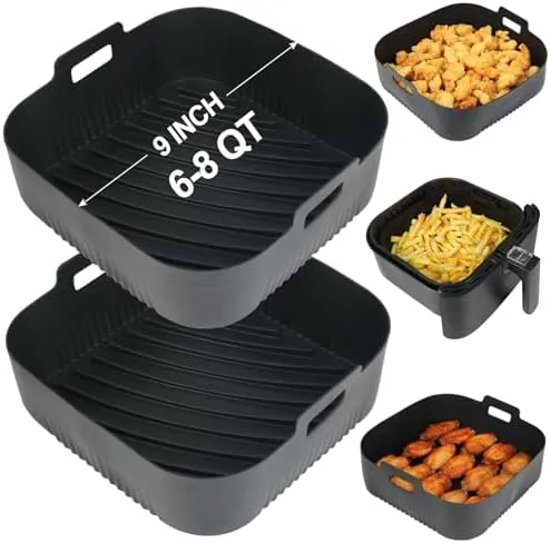 Testing the BYKITCHEN 8.5in Square Reusable Silicone Air Fryer Liners for 4.5 over two weeks