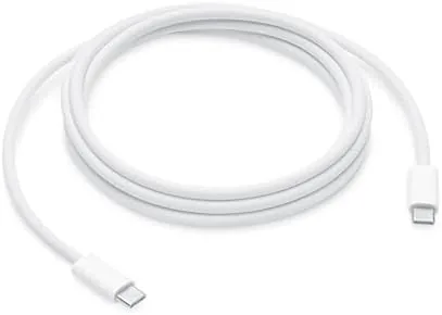 Apple 240W woven USB-C cable coiled on <a href=