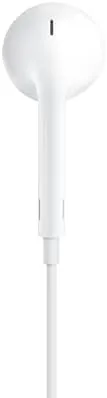 EarPods next to a case of wireless earbuds for comparison