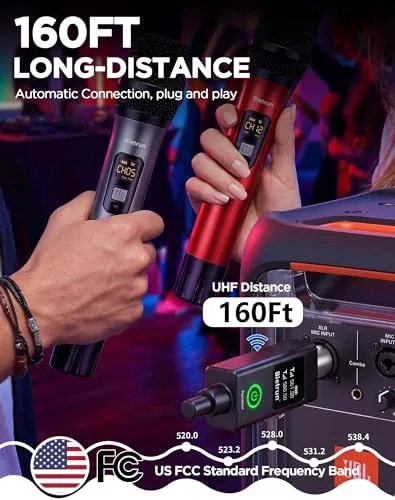 Close look at the Bietrun XLR Wireless Microphone, UHF Dual Handheld Dynamic Metal Mic build quality