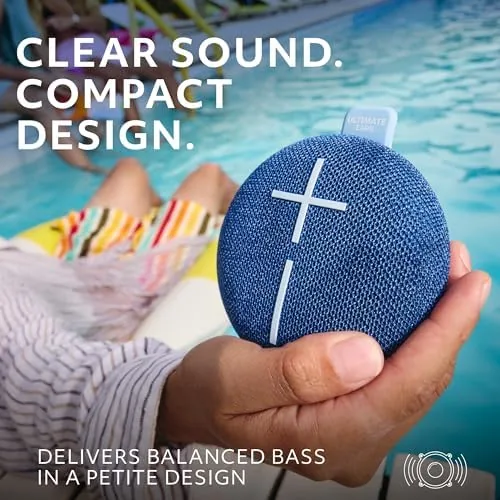 Another view of the Ultimate Ears MINIROLL Waterproof Bluetooth Speaker - Majestic Blue |