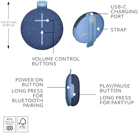 Testing the Ultimate Ears MINIROLL Waterproof Bluetooth Speaker - Majestic Blue | over two weeks