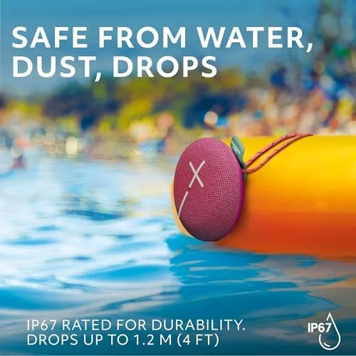 The Ultimate Ears MINIROLL Waterproof Bluetooth Speaker - Calming Pink | in real use