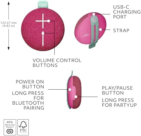 Testing the Ultimate Ears MINIROLL Waterproof Bluetooth Speaker - Calming Pink | over two weeks