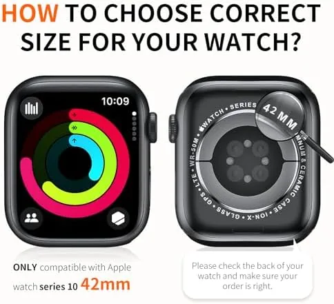 Close look at the Rontion 6 Pack Case with Screen Protector for 42mm Apple build quality